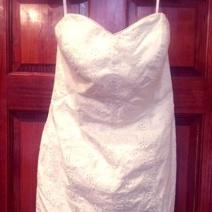 Betsey Johnson White Strapless Eyelet Dress - NWOT